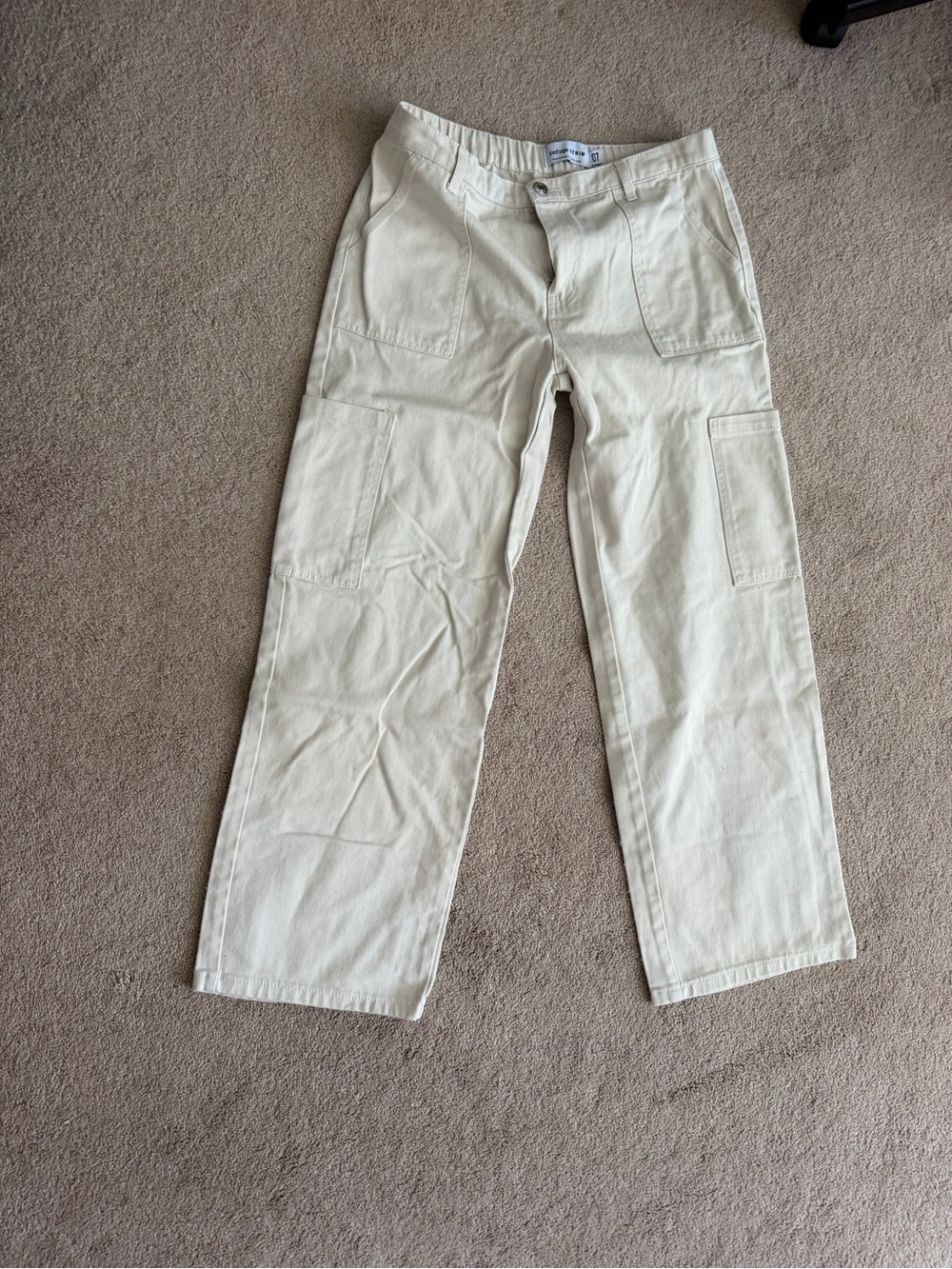 refuge Wide Leg Utility Pants in Cream